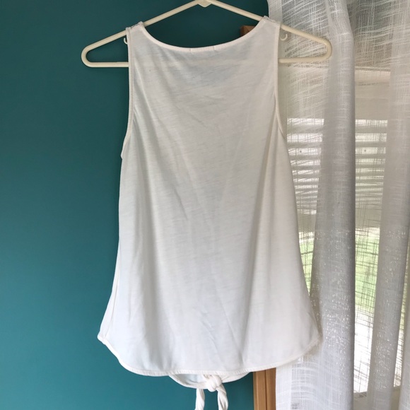 Cream Tank Top w/ Tie & Details - Picture 7 of 7